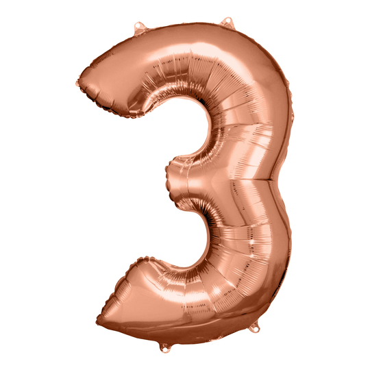 Numeroilmapallo Ruusukulta Metallic - Numero 3