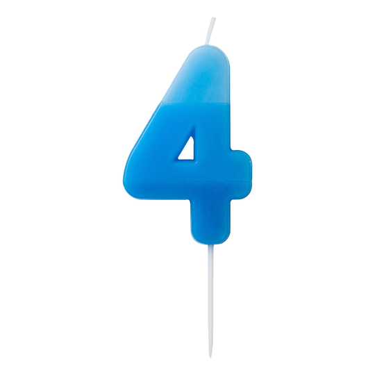 Kakkukynttilä Numero Sininen - Numero 4