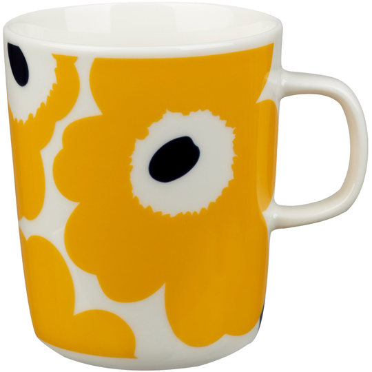 Marimekko Unikko-muki, 2,5 dl, valkoinen/keltainen/tummansininen