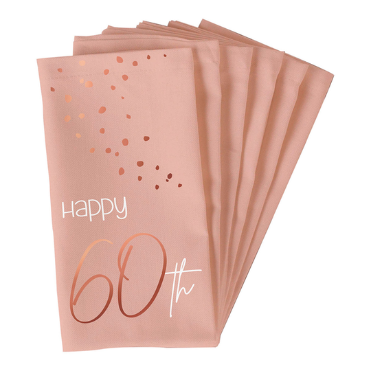 Servetit Happy 60th Lush Blush - 10-pakkaus