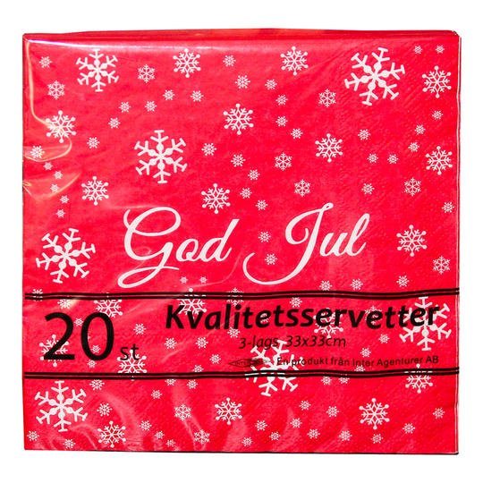 Servetit Punainen God Jul - 20-pakkaus