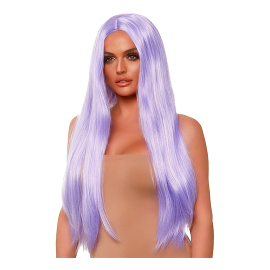 Pitkä Suora Violetti Deluxe Peruukki - One size