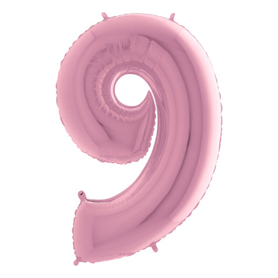 Numeroilmapallot Vaaleanpunainen Pastelli - Numero 9