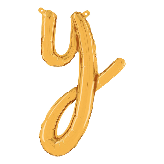 Kirjainilmapallo Script Kulta - Kirjain Y