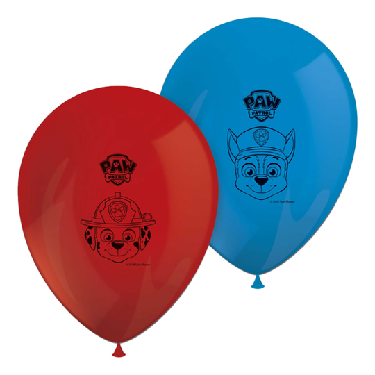 Lateksi-ilmapallot Paw Patrol Punainen/Sininen - 8-pakkaus