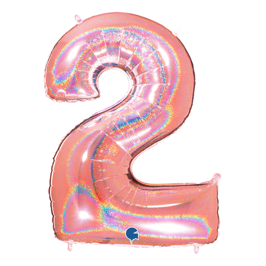 Numero Ilmapallot Glitteri Ruusukulta - Numero 2