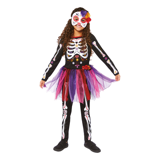 Day of the Dead Mekko Lasten Naamiaisasu - Small