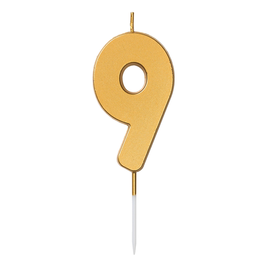 Kakkukynttilä Numero Kulta - Numero 9