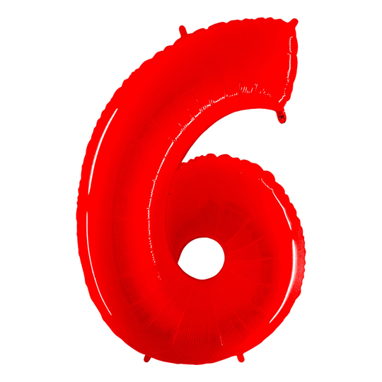 Numeroilmapallo Neon Punainen - Numero 6
