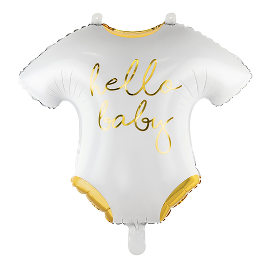 Folioilmapallo Baby Romper Valkoinen/Kulta - Kappaleittain