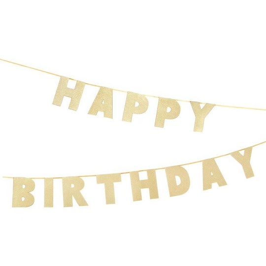 Viirinauha Happy Birthday Kulta/Glitter