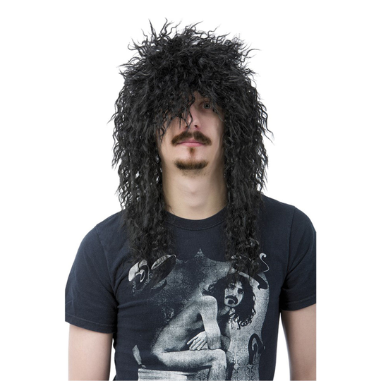 Musta Heavy Metal Peruukki - One size