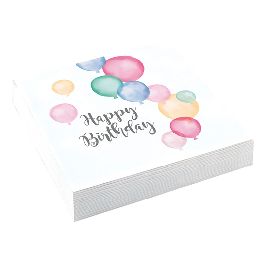 Servietit Ilmapallot Happy Birthday Pastelli - 16-pakkaus