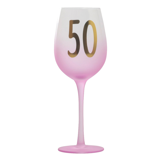 Vaaleanpunainen Viinilasi Numerolla - Numero 50