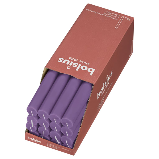 Bolsius Pöytäkynttilät Shine 16 kpl 27 cm eloisa violetti