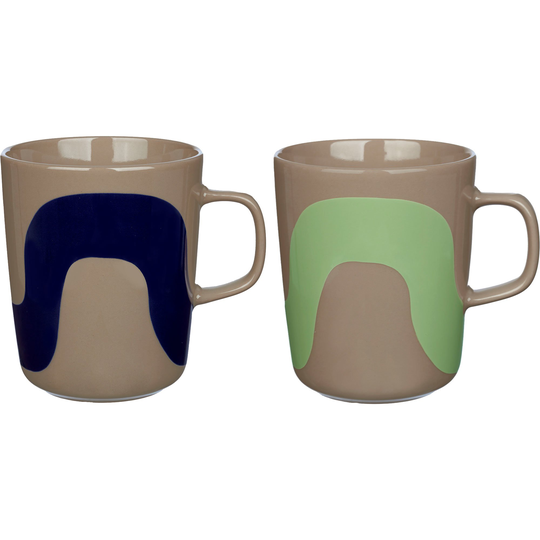Marimekko Seireeni-muki, 2 kpl, 2,5 dl, sininen/ruskea/minttu
