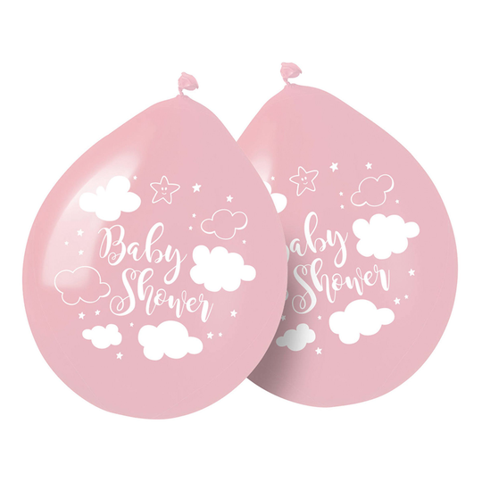 Ilmapallot Baby Shower Vaaleanpinkki - 8-pakkaus