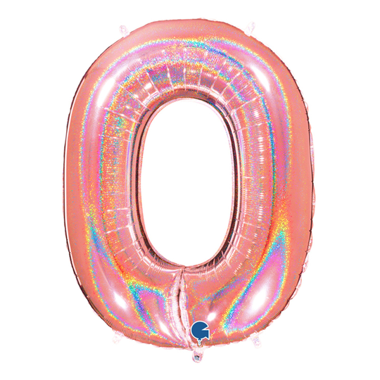Numero Ilmapallot Glitteri Ruusukulta - Numero 0
