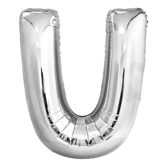 Kirjainilmapallo Hopea Metallic - Kirjain U