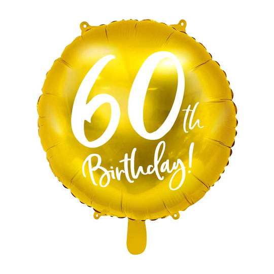 Foliopallo, 60th Birthday!, Kulta, 45cm