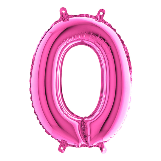 Numeroilmapallo Mini pinkki metallinen - Numero 0