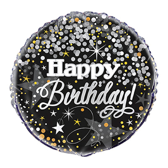 Foliopallo Glitter Happy Birthday