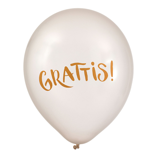 Ilmapallot Helmiäinen Grattis! - 6-pakkaus