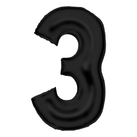 Numeroilmapallo Musta Satiini - Numero 3