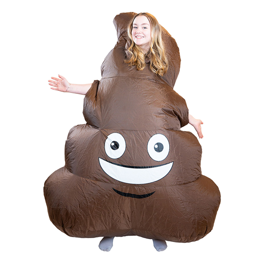 Puhallettava Emoji Poop Naamiaisasu - One size
