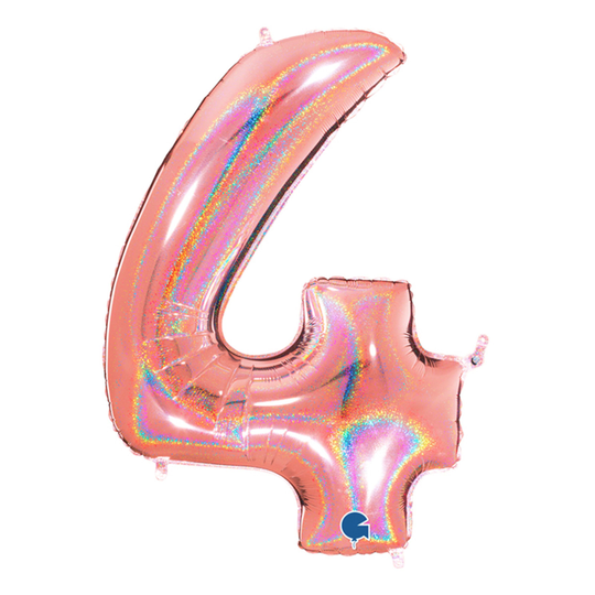 Numero Ilmapallot Glitteri Ruusukulta - Numero 4