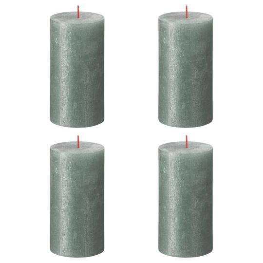 Bolsius Pilarikynttilät Shimmer 4 kpl rustiikkinen 130x68 mm sininen