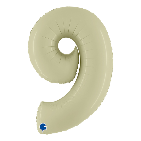 Numeroilmapallo Satin Olive Green - Numero 9