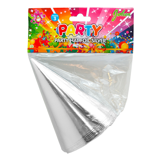 Partyhatut Hopea Metallinen - 6-pakkaus