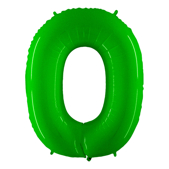 Numeroilmapallo Neon Vihreä - Numero 0