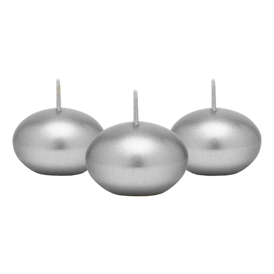Kelluva Kynttilä Hopea Metallic - 50-pakkaus