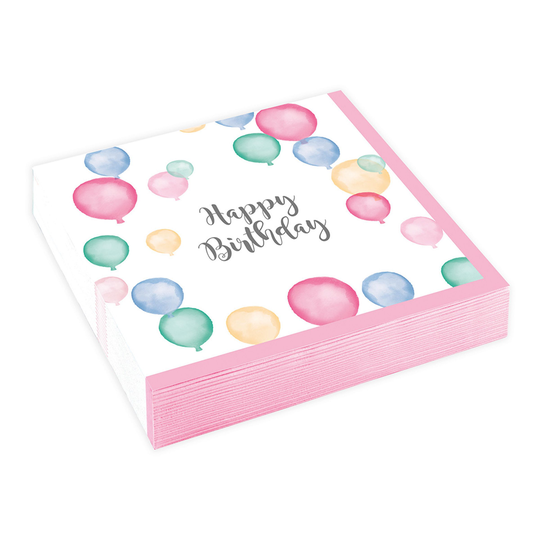 Kahviservietit Ilmapallot Happy Birthday Pastelli - 20-pakkaus