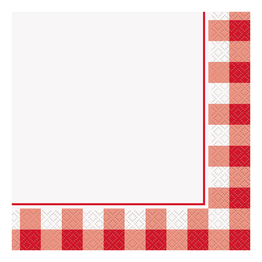 Servetit Punainen Ruudullinen - 16-pakkaus