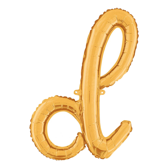 Kirjainilmapallo Script Kulta - Kirjain D