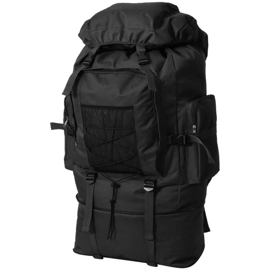 vidaXL Armeija-Tyylinen Reppu XXL 100 L Musta