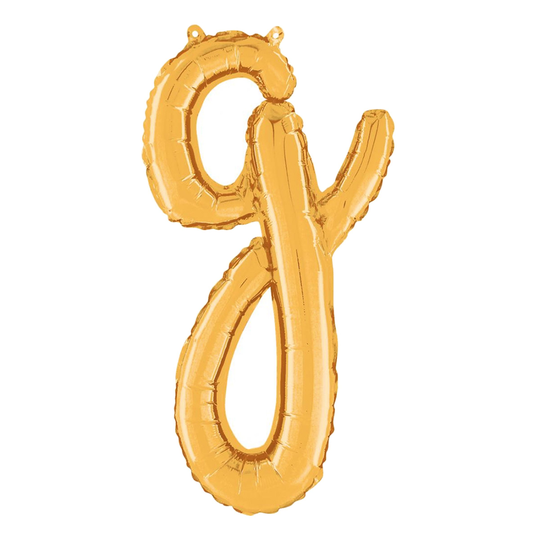 Kirjainilmapallo Script Kulta - Kirjain G