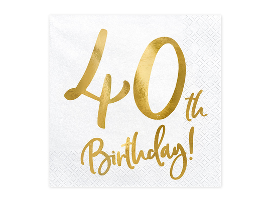 Lautasliinat 40th Birthday, 20kpl
