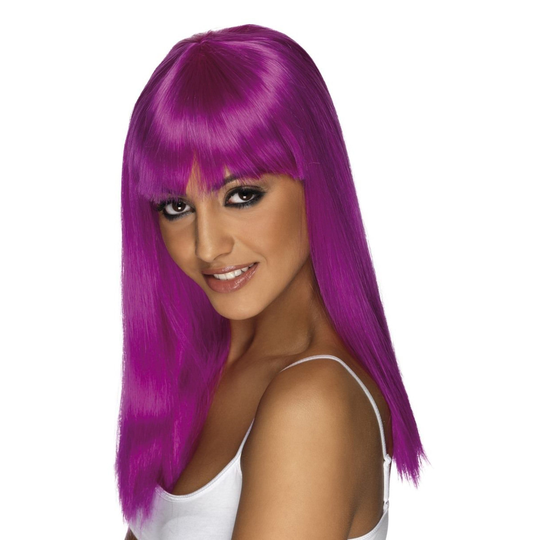 Glamourama Neonpurppura Peruukki - One size