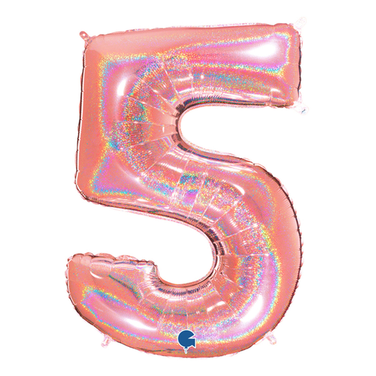 Numero Ilmapallot Glitteri Ruusukulta - Numero 5