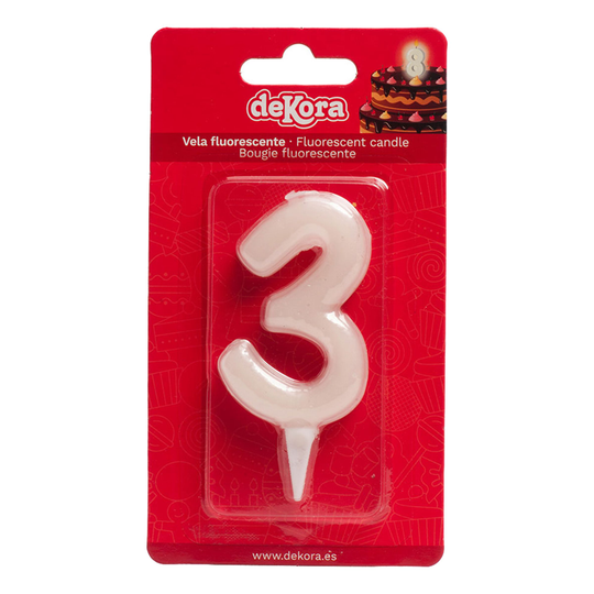 Itsevalaiseva Kakkukynttilä Numerot - Numero 3