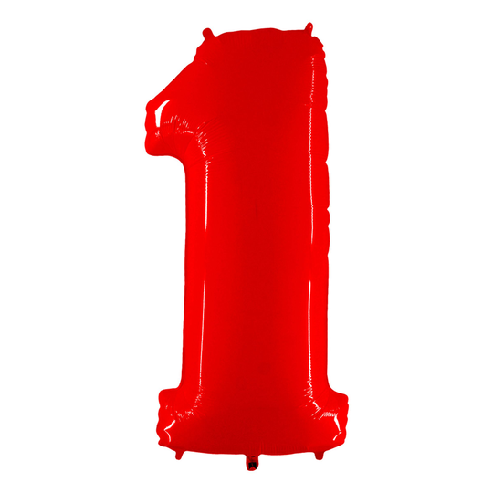 Numeroilmapallo Neon Punainen - Numero 1