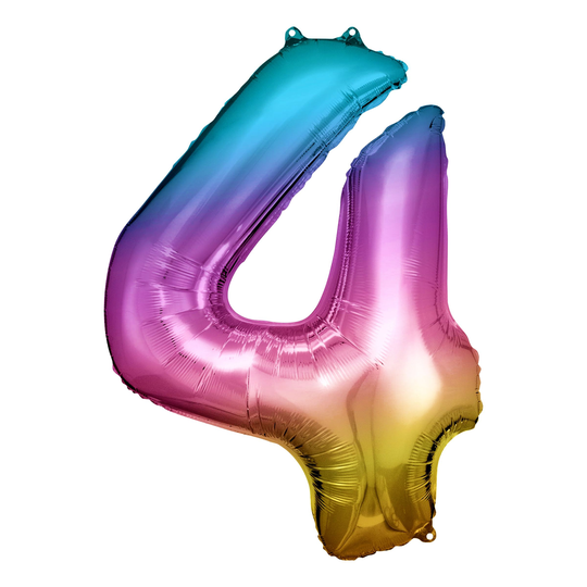 Numeroilmapallo Sateenkaari Metallic - Numero 4
