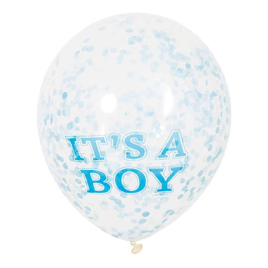 Konfetti-ilmapallot It's a Boy - 6-pakkaus