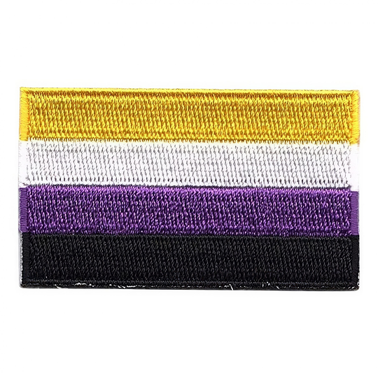 Kangasmerkki Lippu Pride Non-binary - Keskikoko