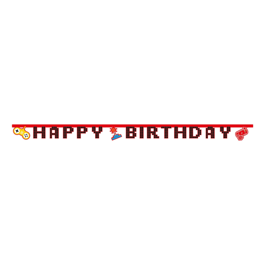 Kirjainviirinauha Happy Birthday Gaming Party