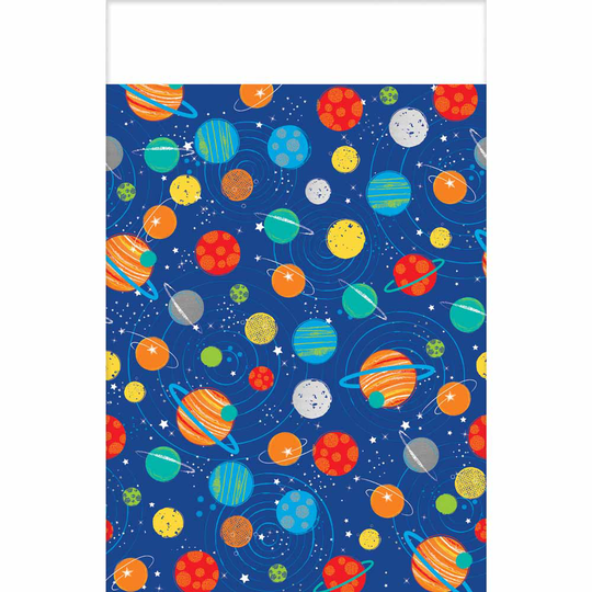 Avaruus planeetat - Pöytäliina, Muovi, 137x274cm